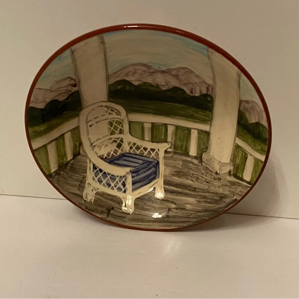 LIZ LAWRENCE STUDIO ART POTTERY TERRACOTTA BOWL HAND MADE MOUNTAIN PORCH HOME